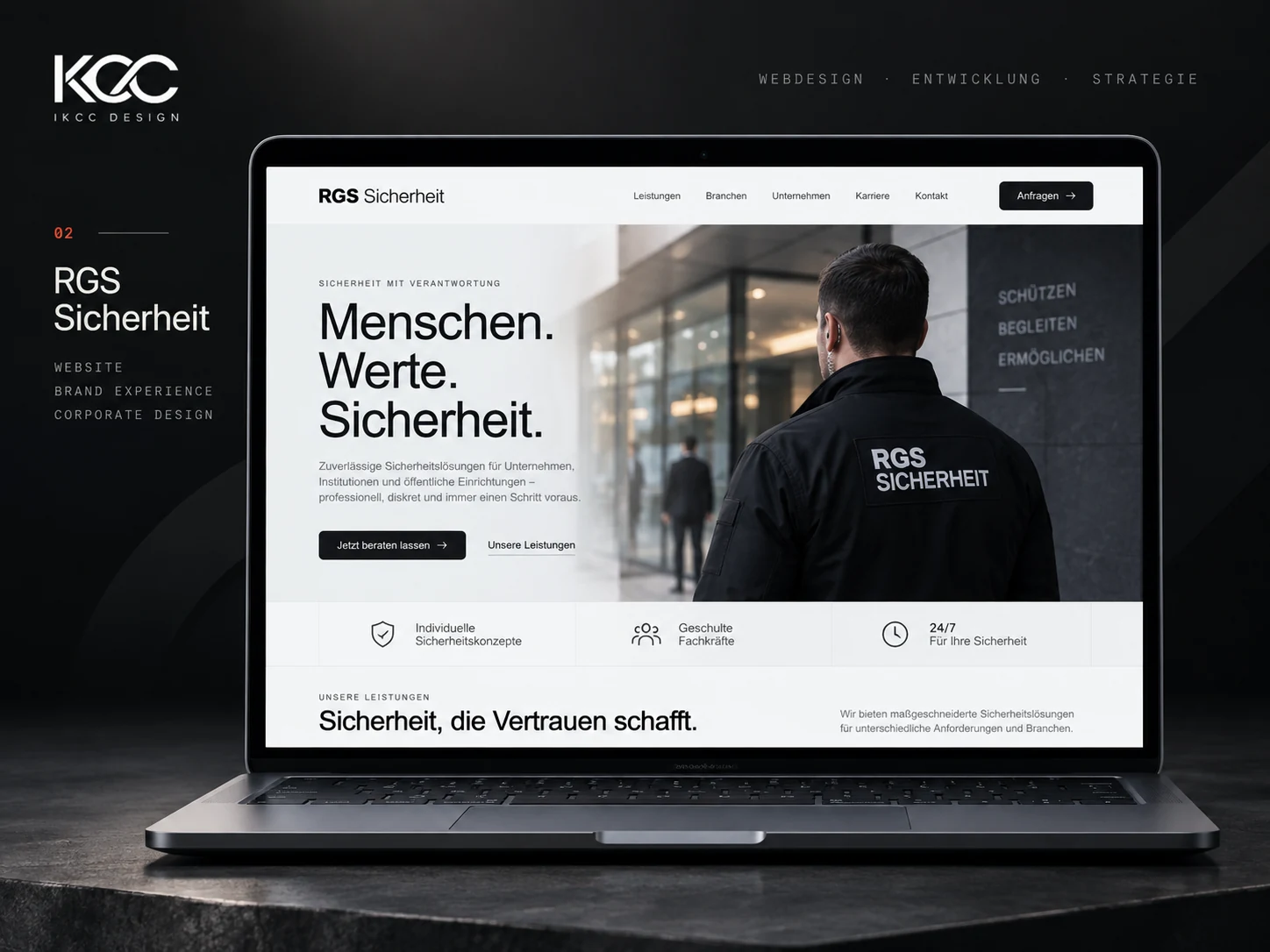 RGS Sicherheit – Website-Mockup 1