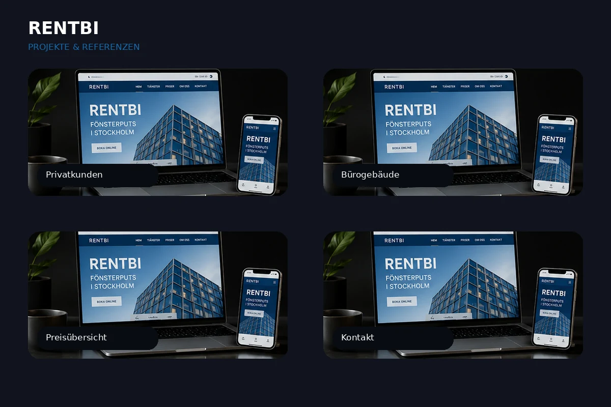 Rentbi Fensterreinigung Website – Mobile-Detail